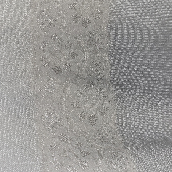 🍂3/$10 Heirloom Collectibles VTG Cream Lace-Waist, 3/4 Sleeve Cross-Over Blouse - Picture 2 of 16